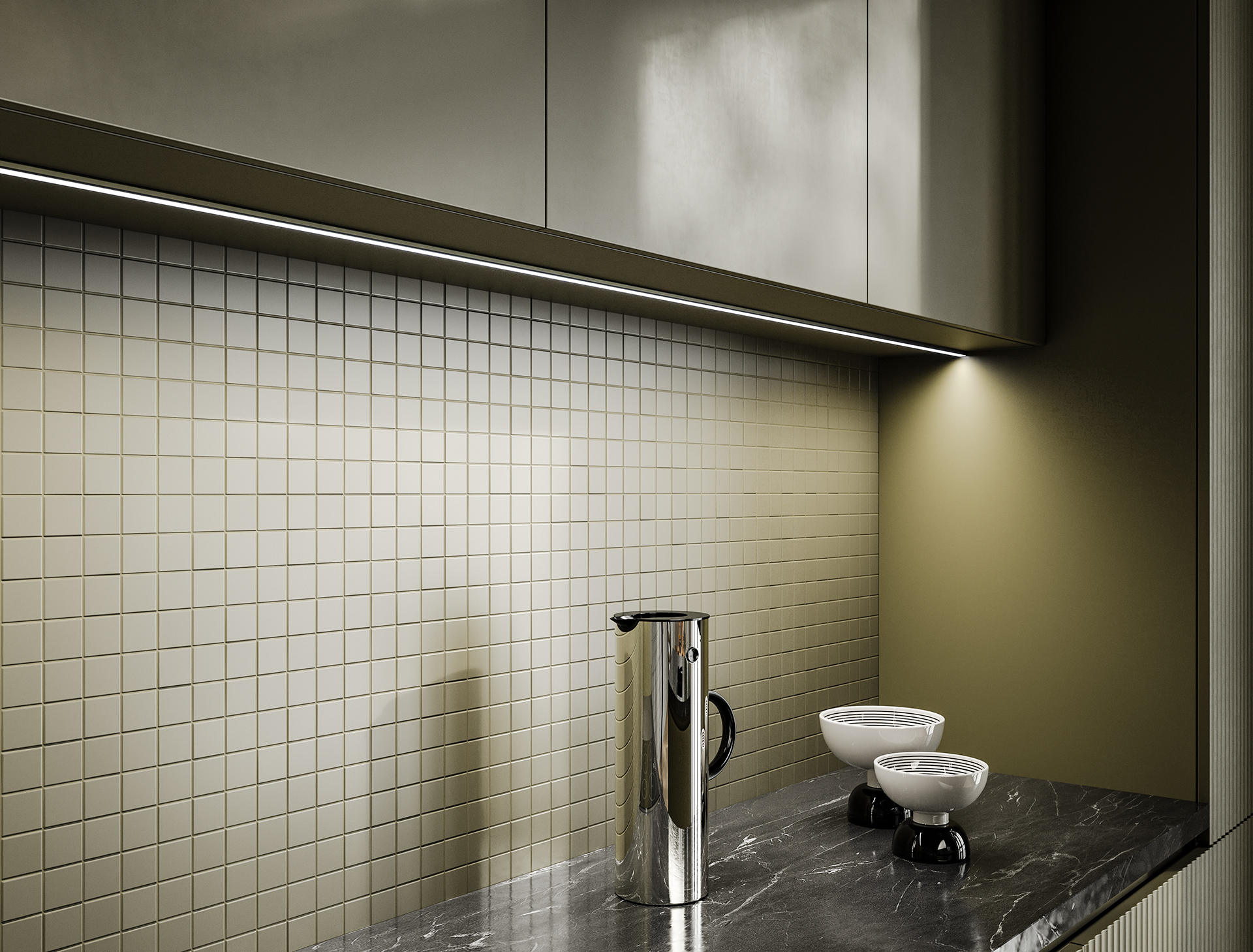 Profile LUMINES type atom white lacquered 1 m