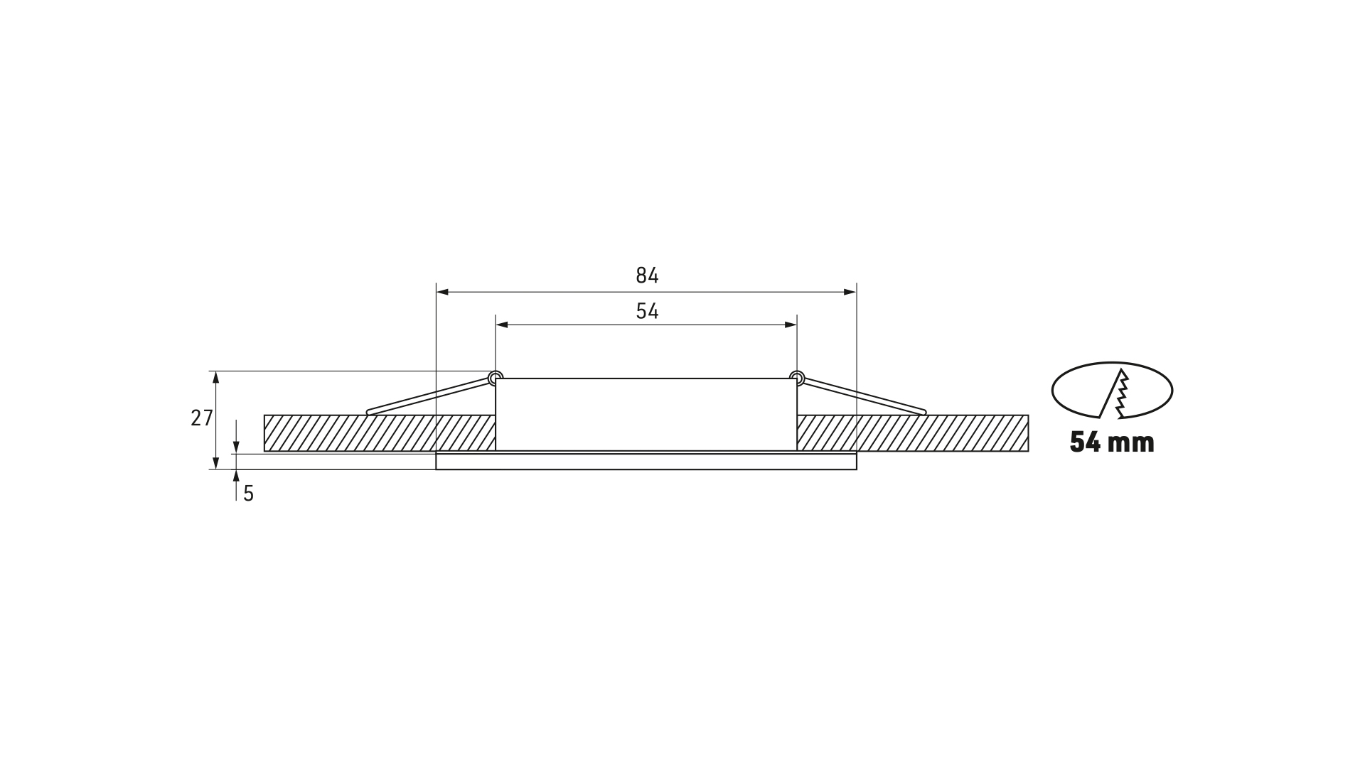 Ceiling lighting point fitting Aqua cast round Fixted white