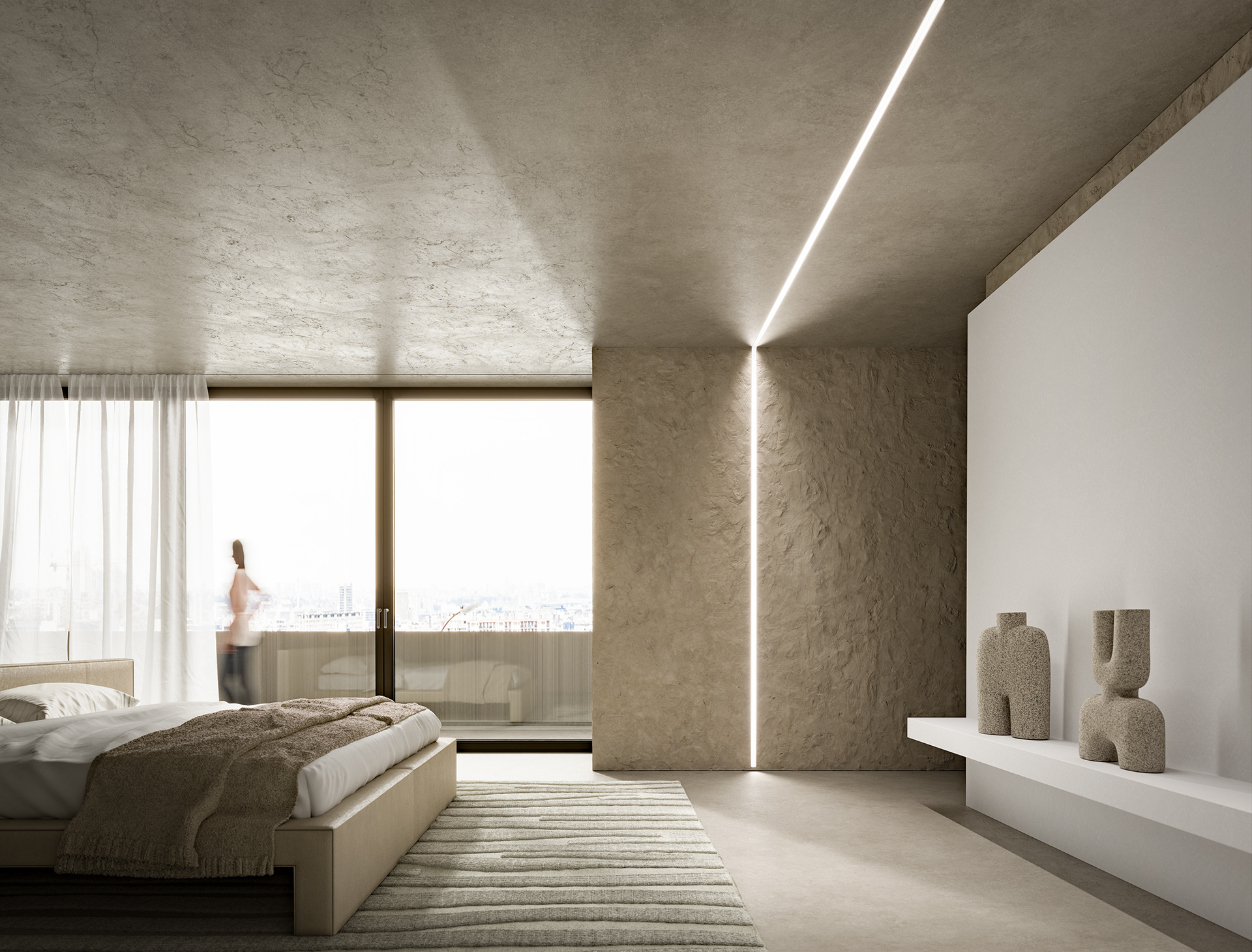 Profile LUMINES type akin black lacquered 3 m