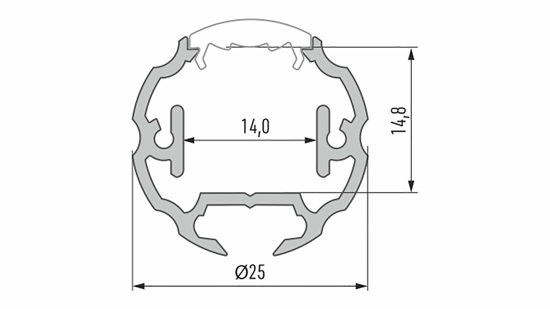 Lumines profile type Cosmo anodized black, 2,02 m