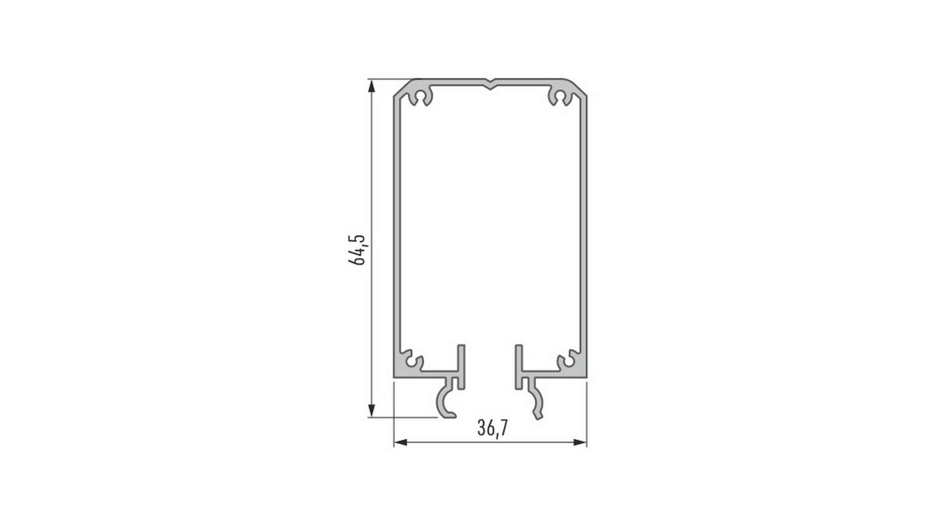 Lumines profile type Talia M2 lacquered black, 3 m