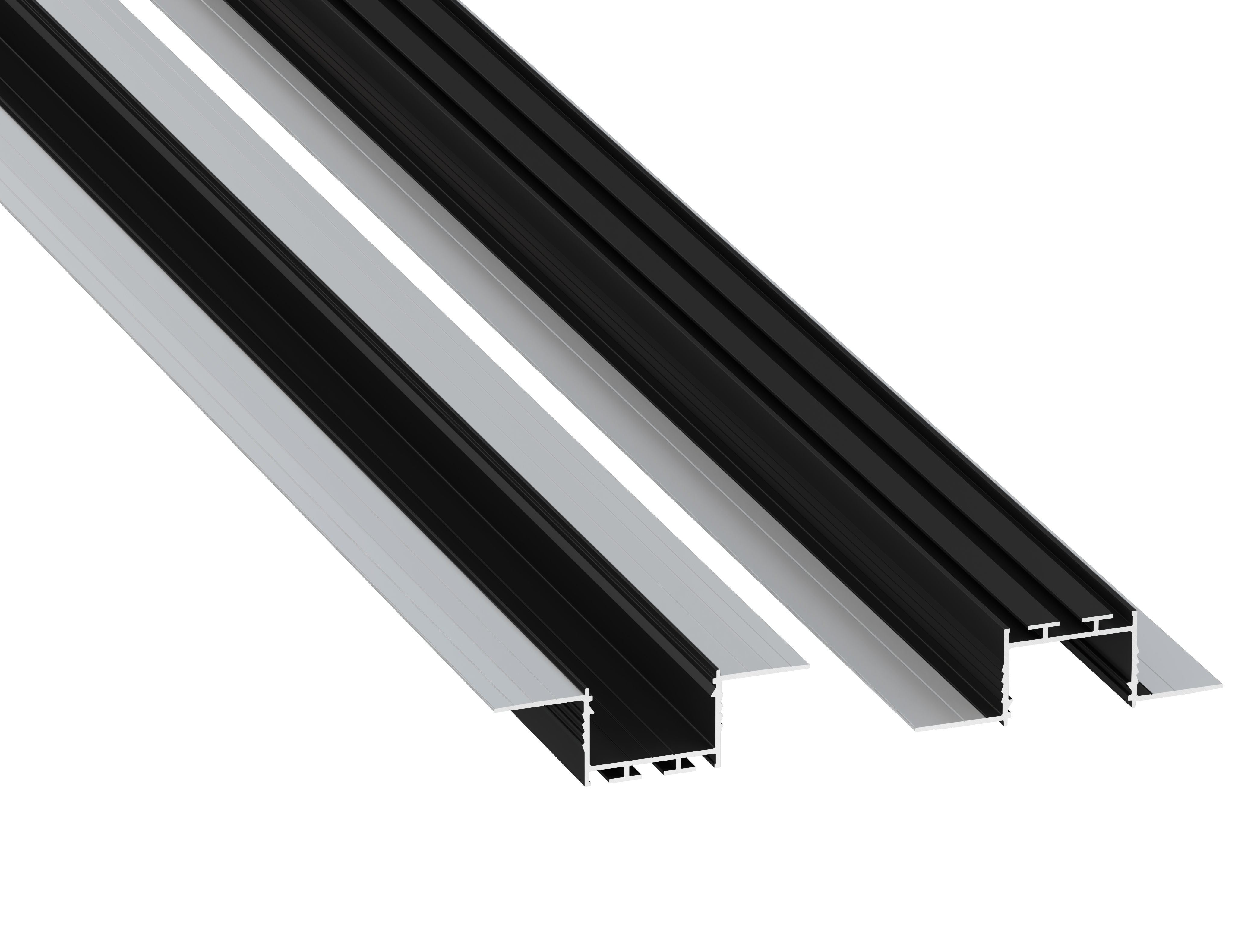 Profile LUMINES type akin black lacquered 3 m