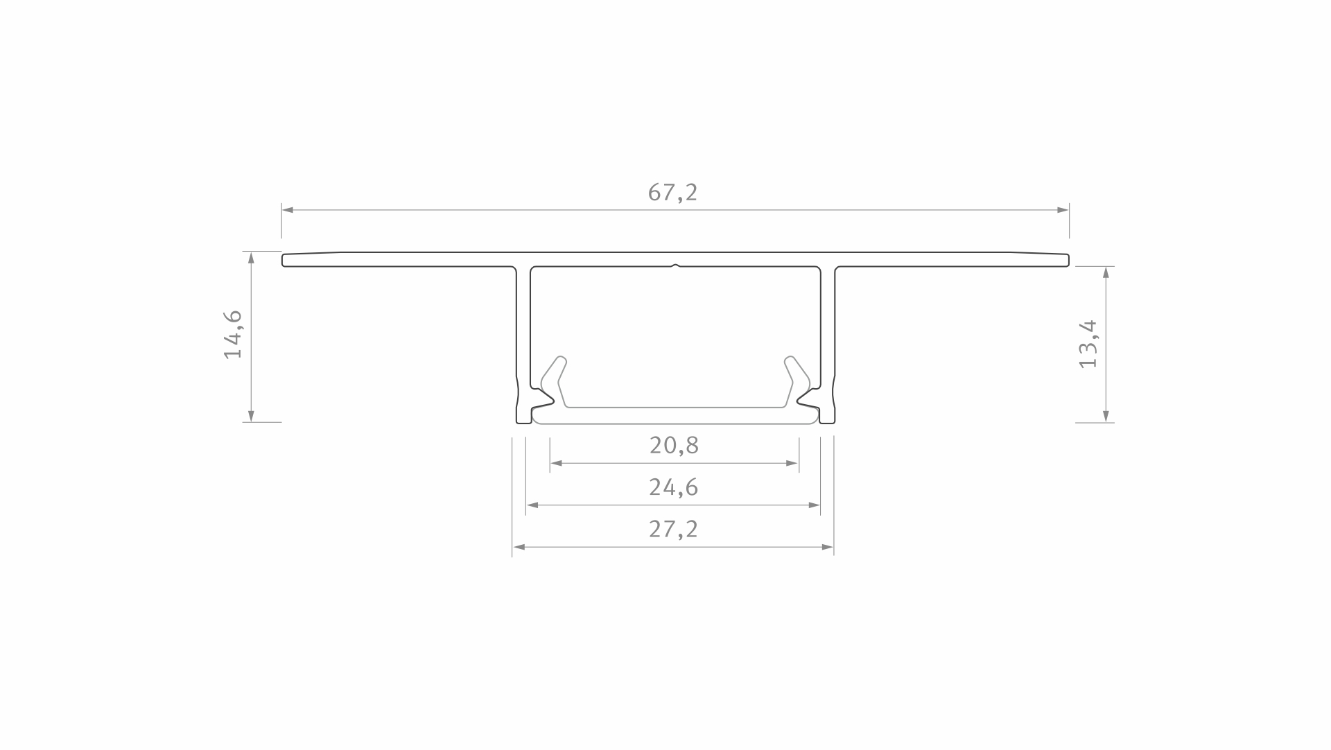 Profile LUMINES type Plato white lacquered 2,02 m