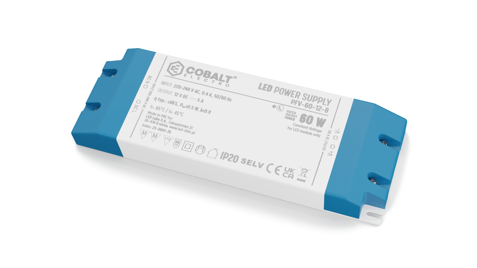 CobaltElectro PFV 12V 60W IP20 LED power supply  B