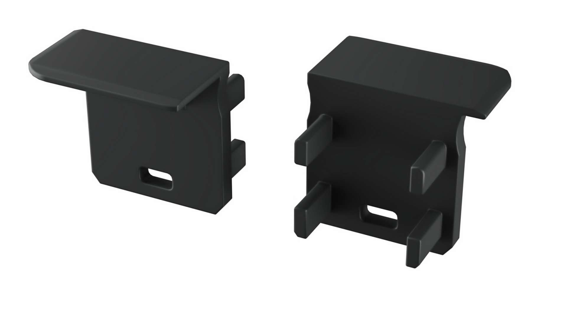 LUMINES ALU end cap J black left with a hole