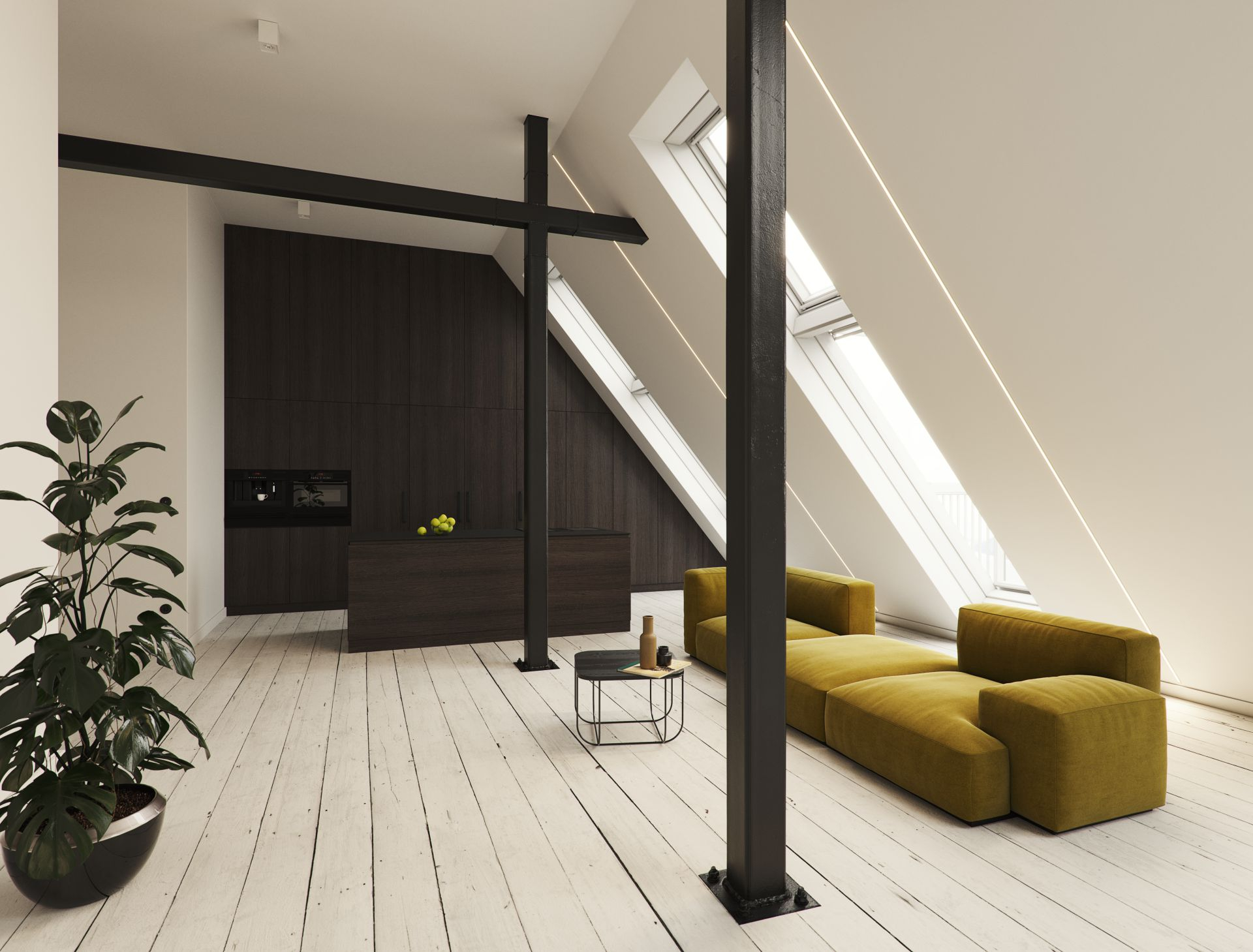 Profile LUMINES type U white lacquered 1 m