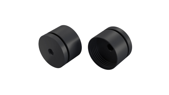 LUMINES SFERO ALU end caps MS2 anodized black with hole set