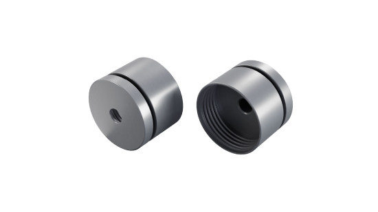 LUMINES SFERO ALU end caps MS2 anodized silver with hole set