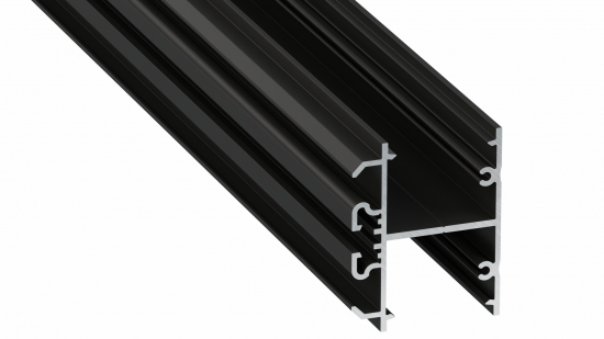 Lumines profile type DOPIO lacquered black, 1 m