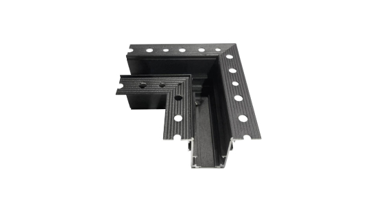 LUMINES GENESIS Magnetic track recessed trimless 90° connector H black