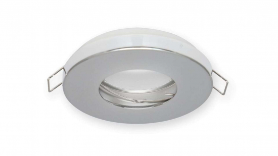 Light fixture with increased water resistance round chrome