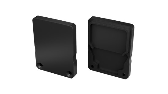 LUMINES ALU End cap  SILEDA+Tall black lacquered