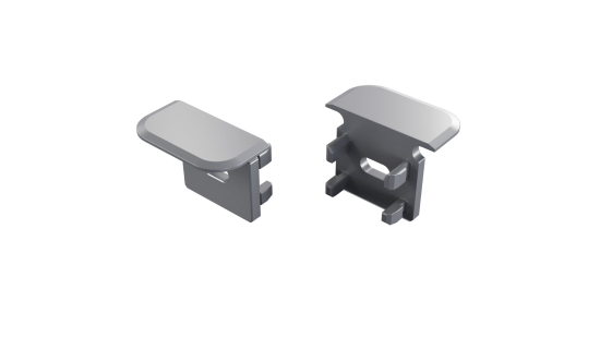 LUMINES ALU End cap LUMINES inFLEXA silver with hole