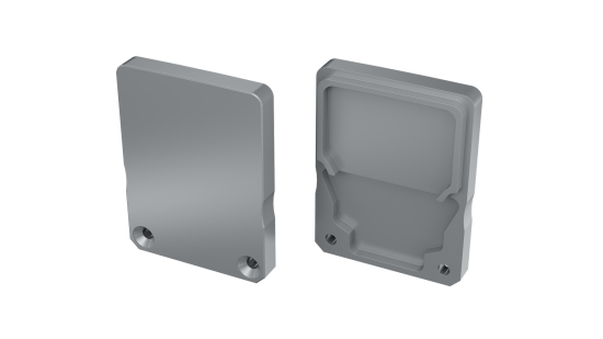 LUMINES ALU End cap  SILEDA+Tall silver lacquered