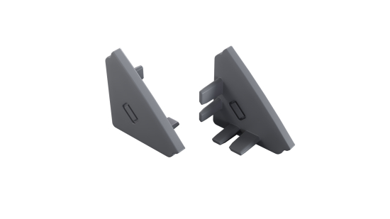 LUMINES End cap AGO 2in1 grey with a hole