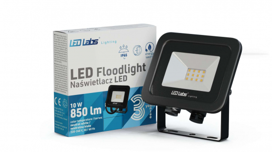 LED Floodlight 3Y 10W Neutral white SMD IP65 SLIM, black