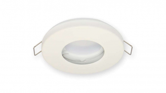 Light fixture with increased water resistance round white
