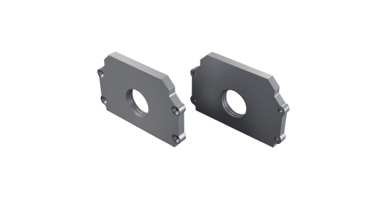 LUMINES ALU End cap TECO silver anodized with a hole