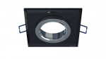 Ceiling lighting point fitting RIA glass square black