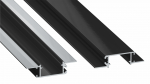 Lumines profile type ZATI lacquered black, without perforation 1 m