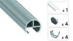 TEKKNI SET BOVL silver, milky cover 2,02 m