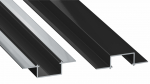 Profile LUMINES type HIRO black lacquered without perforation 1 m