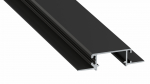 Lumines profile type ZATI lacquered black, full without perforation 3 m