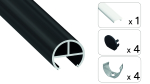 TEKKNI SET BOVL black, milky cover 2,02 m