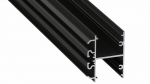 Lumines profile type DOPIO lacquered black, 2,02 m