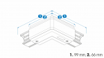 L-angle connector for 3-phase track XTS35-1 RIGHT, gray